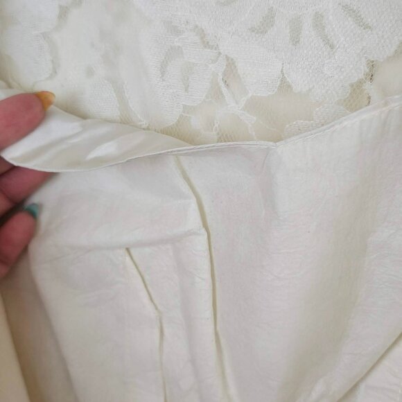 Vintage Lace Wedding Dress 70s Long Sleeve Boho Bridal Gown Cottagecore Small - Picture 11 of 17
